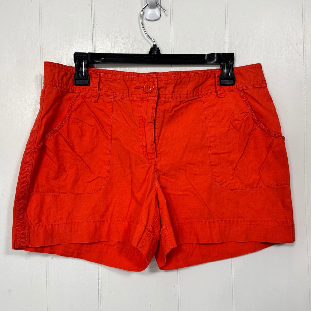 Cato Womens Orange Cotton Casual Shorts Pockets Comfort Size 12